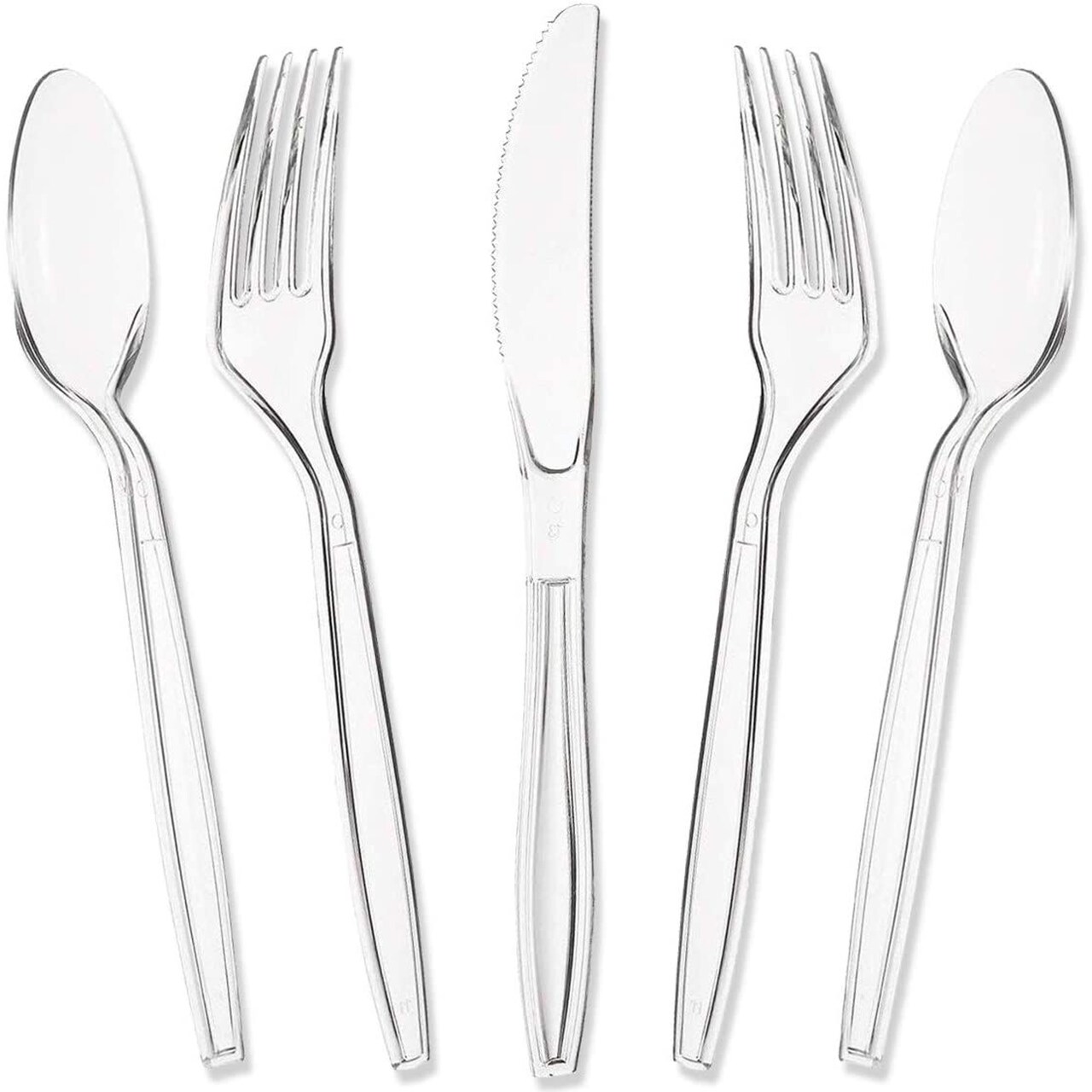 180-Piece Plastic Silverware Set for Party, Disposable Cutlery, Forks, Spoons, Knives